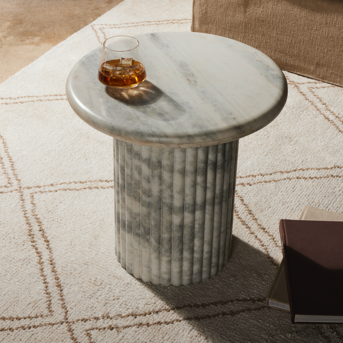 Marble Scalloped Side Table